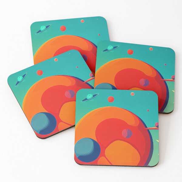 Item preview, Illustration of different planets in a gradient sky, rectangle format designed and sold by Flairh-Art.