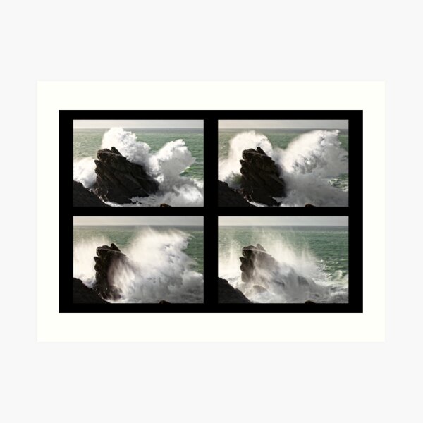 Big wave exploding in Yeu Island Impression artistique