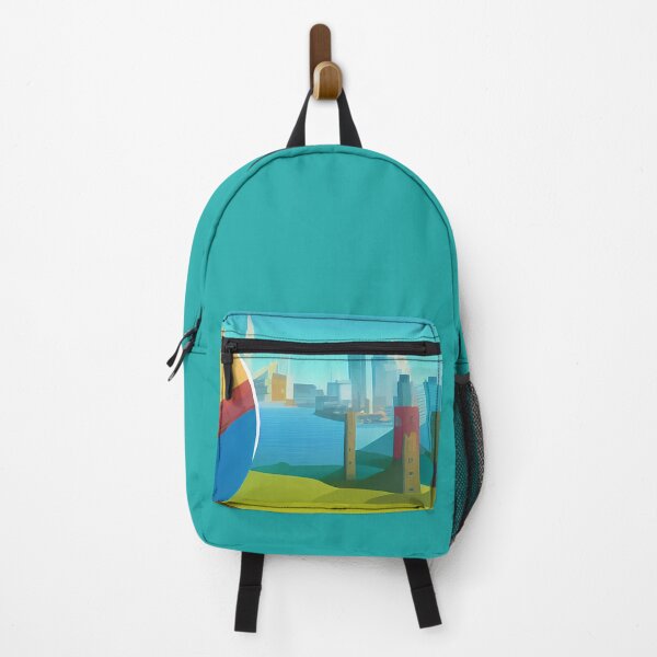 Item preview, Illustration of a city with a planet in the foreground, rectangle format designed and sold by Flairh-Art.