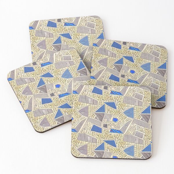 Item preview, Earth Colors Tile Design Pattern Blue Yellow Painting Drawing  designed and sold by Myriam-BR.