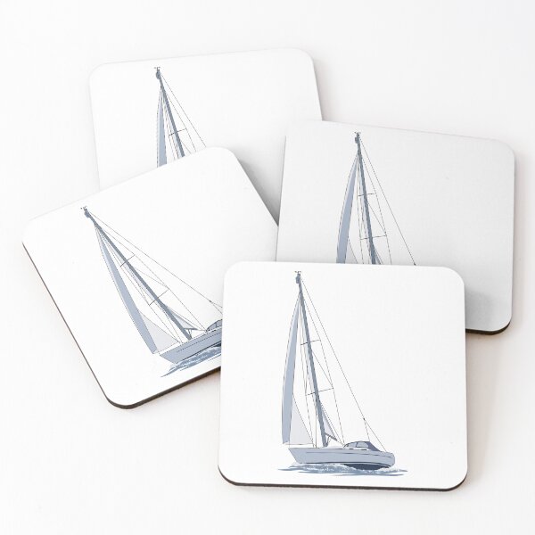 Item preview, Blue and White Sailing Boat 3 designed and sold by seasprayart.