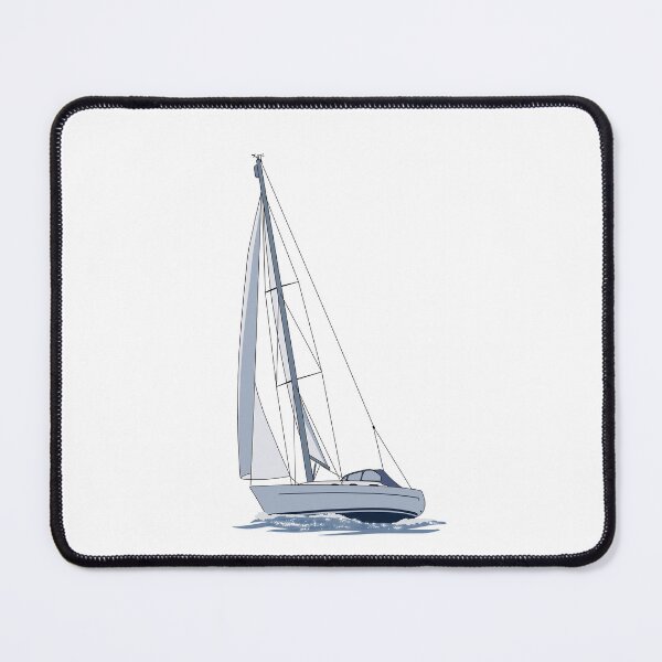 Item preview, Blue and White Sailing Boat 3 designed and sold by seasprayart.