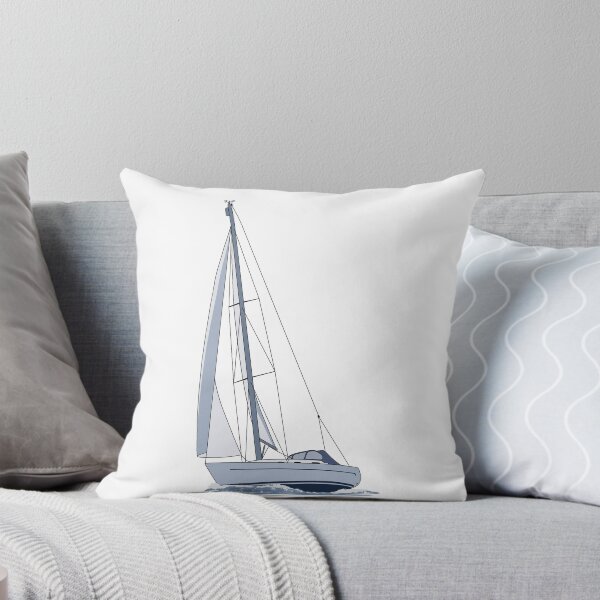 Item preview, Blue and White Sailing Boat 3 designed and sold by seasprayart.