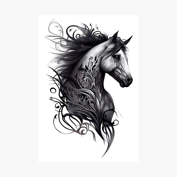 Item preview, Horse Tattoo designed and sold by TourDePassion.