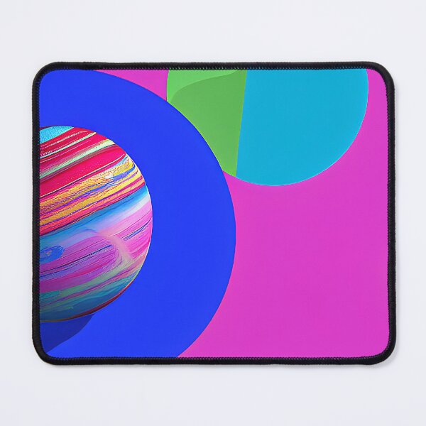 Item preview, Illustration of two planets on pink and blue backgrounds, rectangle format designed and sold by Flairh-Art.