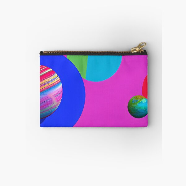 Item preview, Illustration of two planets on pink and blue backgrounds, rectangle format designed and sold by Flairh-Art.