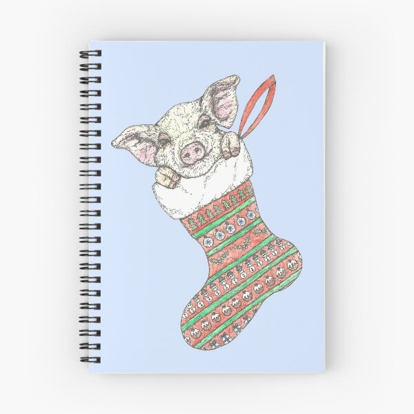 Item preview, Pig in a Christmas Stocking designed and sold by SerenSketches.