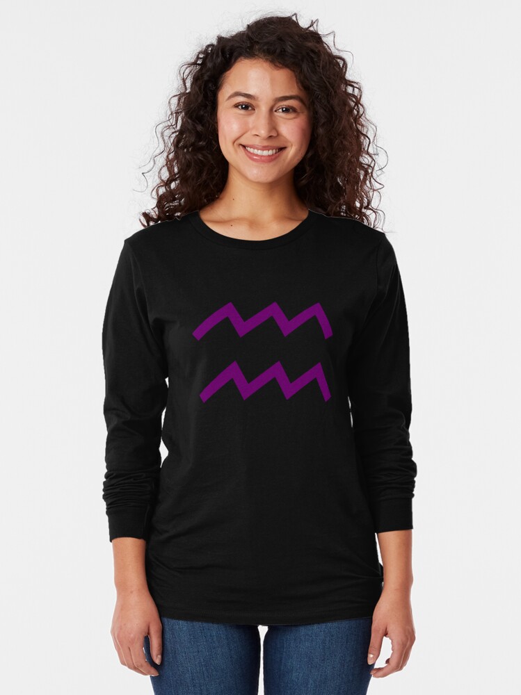 aquarius zodiac symbol shirt | Long Sleeve T-Shirt