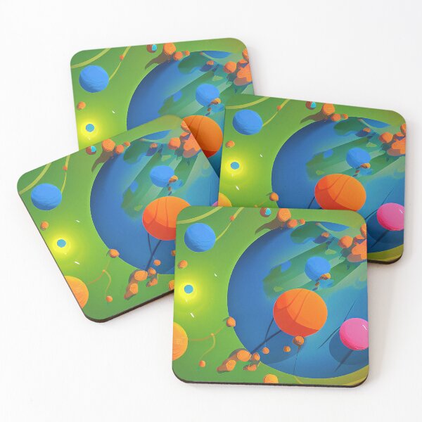 Item preview, Illustration of the several planets on a green background, rectangle format designed and sold by Flairh-Art.