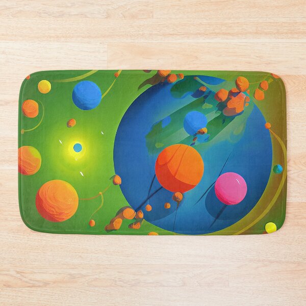 Item preview, Illustration of the several planets on a green background, rectangle format designed and sold by Flairh-Art.