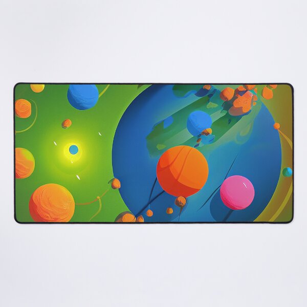 Item preview, Illustration of the several planets on a green background, rectangle format designed and sold by Flairh-Art.