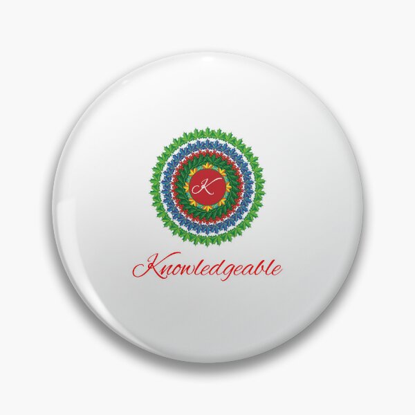 Artikelvorschau, Alphabet K with attribute Knowledgeable leaf art Mandala circle design entworfen und verkauft von MubaraksArt.