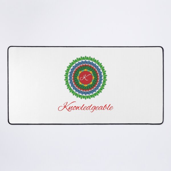 Artikelvorschau, Alphabet K with attribute Knowledgeable leaf art Mandala circle design entworfen und verkauft von MubaraksArt.