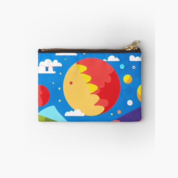 Item preview, Illustration of several red and yellow planets in a cloudy sky, rectangle format designed and sold by Flairh-Art.
