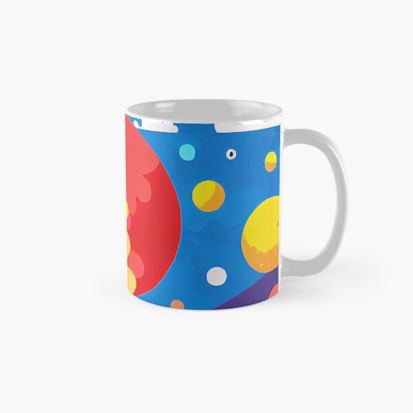 Item preview, Illustration of several red and yellow planets in a cloudy sky, rectangle format designed and sold by Flairh-Art.