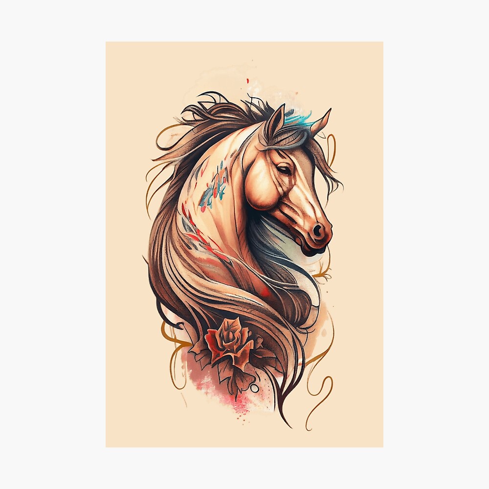about Horse tattoos on Pinterest | Indian horse tattoo Animal tattoos ... |  Head tattoos, Horse tattoo, Thigh tattoos women