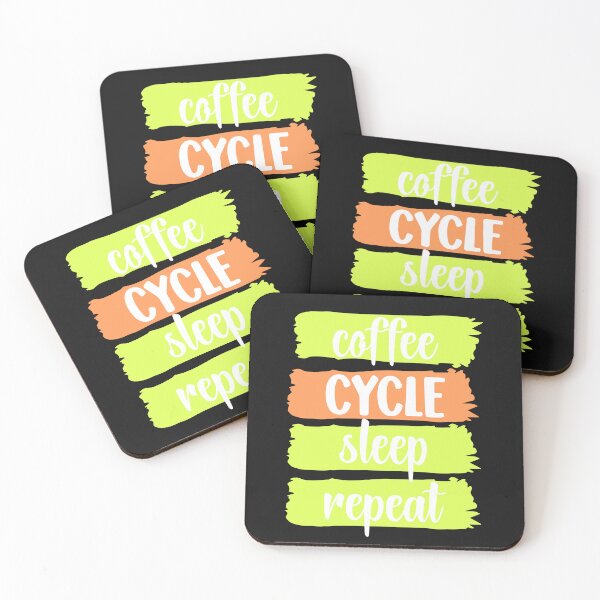 Item preview, Coffee, CYCLE, sleep, repeat slogan (white) designed and sold by LaylaEvans1.
