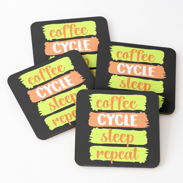 Item preview, Coffee, CYCLE, sleep, repeat slogan (orange) designed and sold by LaylaEvans1.
