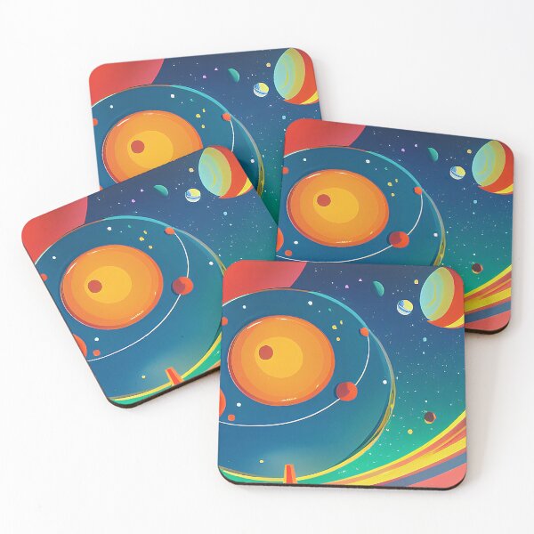 Item preview, Illustration of several planets in a colorful and starry sky, rectangle format designed and sold by Flairh-Art.