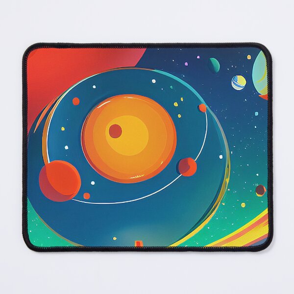 Item preview, Illustration of several planets in a colorful and starry sky, rectangle format designed and sold by Flairh-Art.