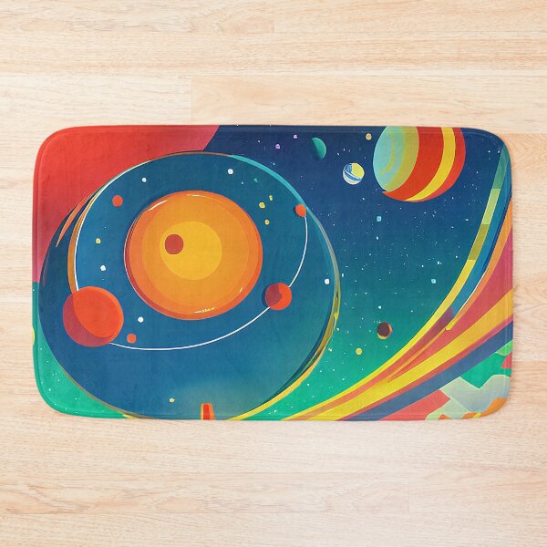 Item preview, Illustration of several planets in a colorful and starry sky, rectangle format designed and sold by Flairh-Art.