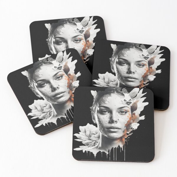 Item preview, Blooming Beauty : A Stunning Woman's Face Design Enhanced with Bold Blossoms.3. designed and sold by BENMBARK.