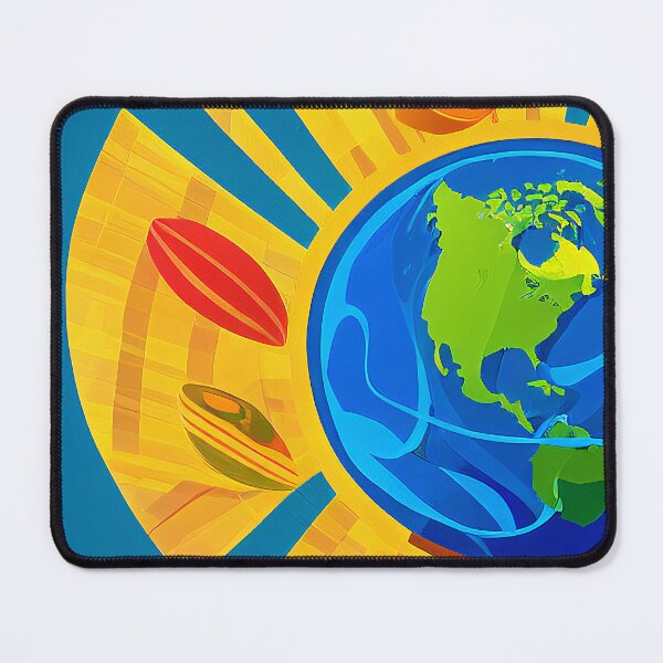 Item preview, Illustration of planet Earth on a sun burst, rectangle format designed and sold by Flairh-Art.