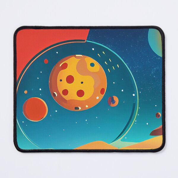 Item preview, Illustration of four planets in a starry sky, rectangle format designed and sold by Flairh-Art.