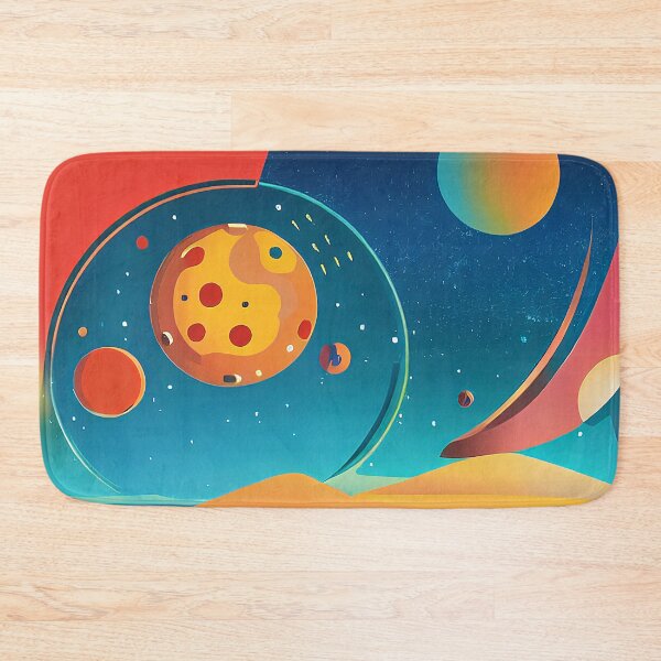 Item preview, Illustration of four planets in a starry sky, rectangle format designed and sold by Flairh-Art.