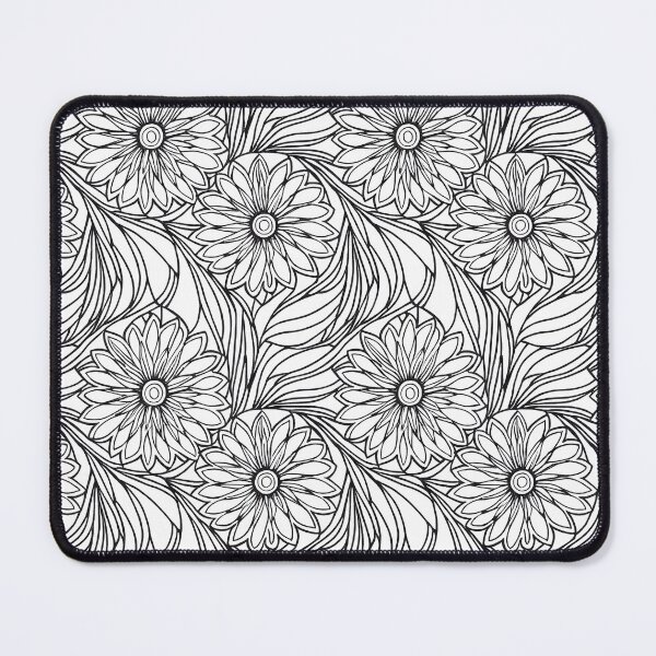 Item preview, Vintage Monochrome Flower Pattern in Black and White designed and sold by Fine Prints.