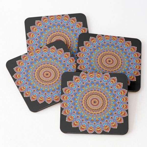 Item preview, Beautiful Red Blue Zentangles Indian Style  designed and sold by Akashdigiart.