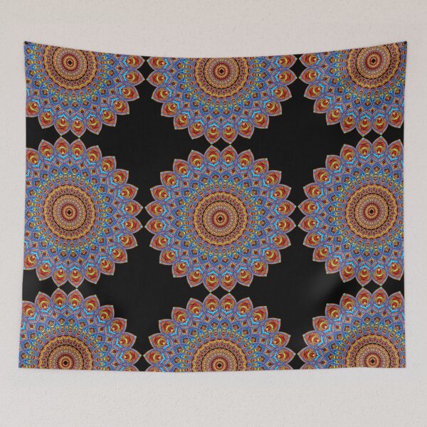 Item preview, Beautiful Red Blue Zentangles Indian Style  designed and sold by Akashdigiart.