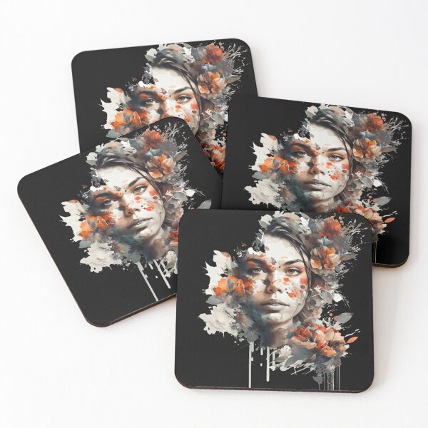 Item preview, Blooming Beauty : A Stunning Woman's Face Design Enhanced with Bold Blossoms.4. designed and sold by BENMBARK.