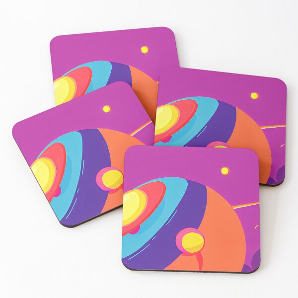 Item preview, Illustration of planet collision on purple background, rectangle format designed and sold by Flairh-Art.