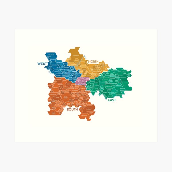 Map of Glasgow City Art Print
