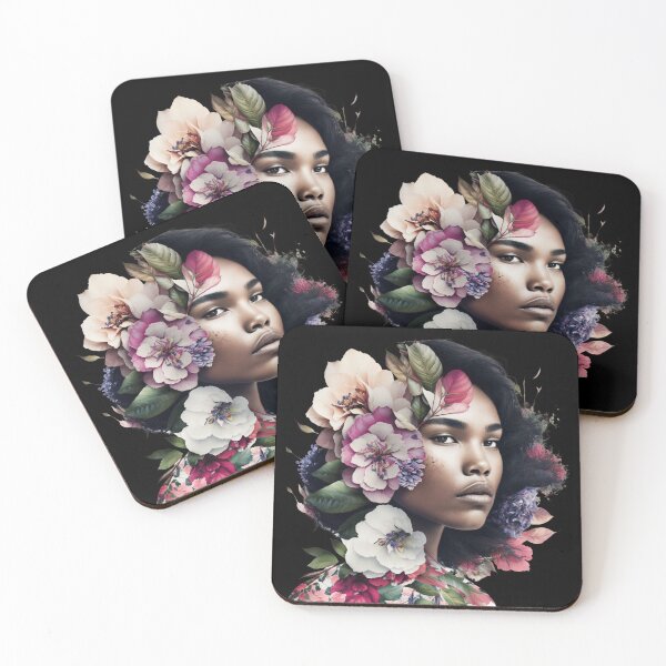 Item preview, Blooming Beauty : A Stunning Woman's Face Design Enhanced with Bold Blossoms.5. designed and sold by BENMBARK.