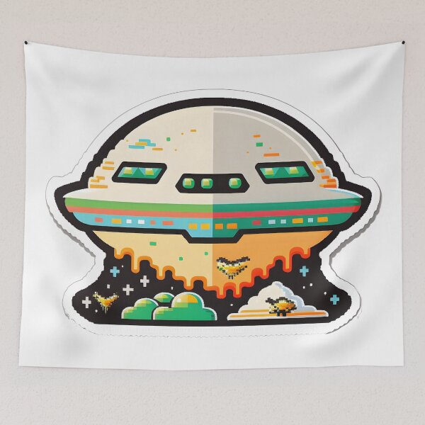 Item preview, UFO Alien 8 bit designed and sold by illusionbrain.