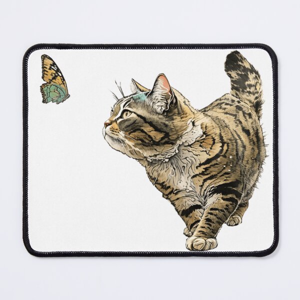 Item preview, Cute Cat chasing butterfly, Kitty design designed and sold by RingSenev.