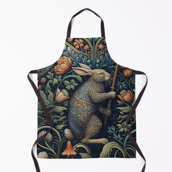 Item preview, Medieval Bunny Warrior, William Morris style designed and sold by ebrawne.