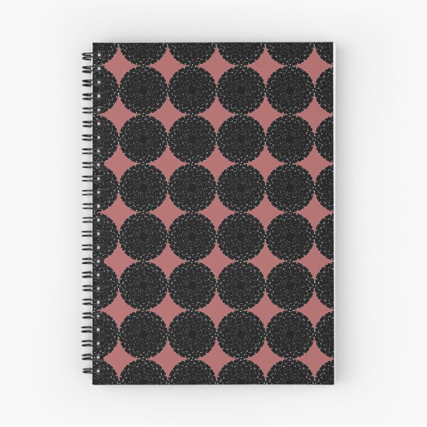 Item preview, Black and Muted Red Monochromatic Distorted Mandala Lace Dot Abstract Pattern designed and sold by kattakitty.