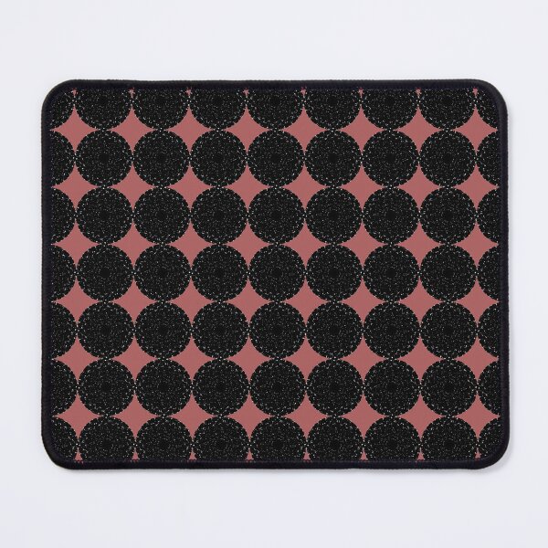 Item preview, Black and Muted Red Monochromatic Distorted Mandala Lace Dot Abstract Pattern designed and sold by kattakitty.