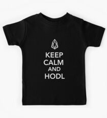 EOS Coin - Keep Calm and HODL EOS Cryptocurrency Kids Tee