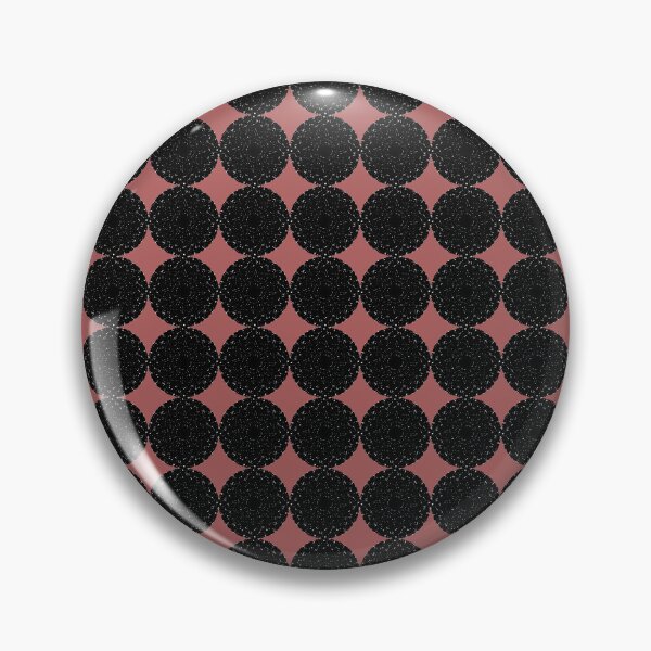 Item preview, Black and Muted Red Monochromatic Distorted Mandala Lace Dot Abstract Pattern designed and sold by kattakitty.