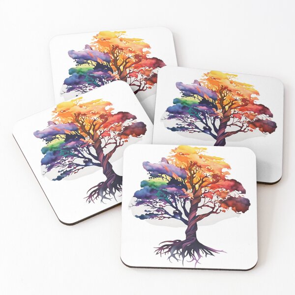 Artikelvorschau, Bunter Aquarellbaum entworfen und verkauft von TheInspiredAI.
