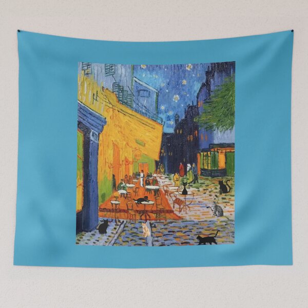 Item preview, Van Gogh's "Cafe Terrace With Cats At Night" designed and sold by TechLaughs.