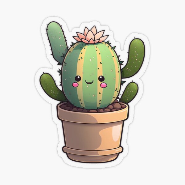 Sticker Cactus Doodle Plante - Stickers Cactus