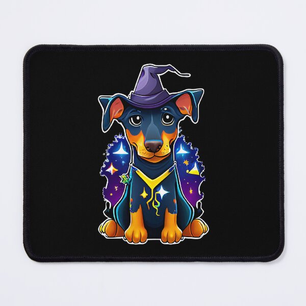 Item preview, Dobermann Dog Wizard Witch Kawaii designed and sold by Leonardo Palumbo.