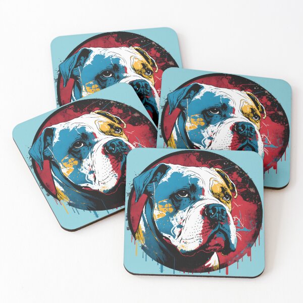 Item preview, Vibrant Bulldog: Colorful American Bulldog designed and sold by DoggyDevotion.