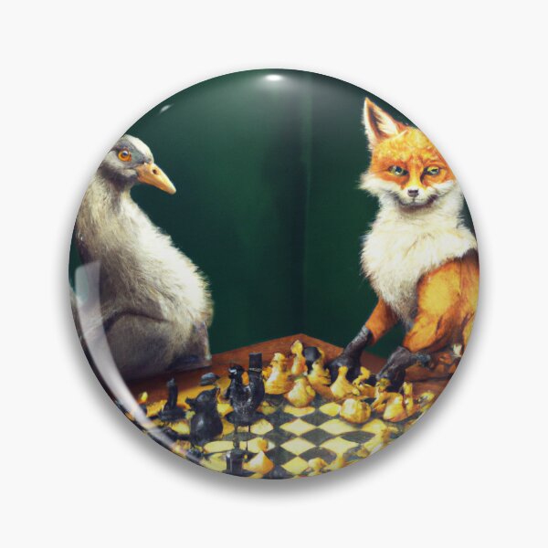 Item preview, Fox vs Hen: A Chess Match - Animal Playing Chess designed and sold by Kureghor-Arts.
