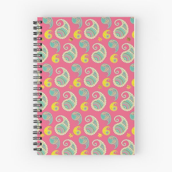 Item preview, Pastel Pink and teal Boho Paisley pattern designed and sold by k9printart.